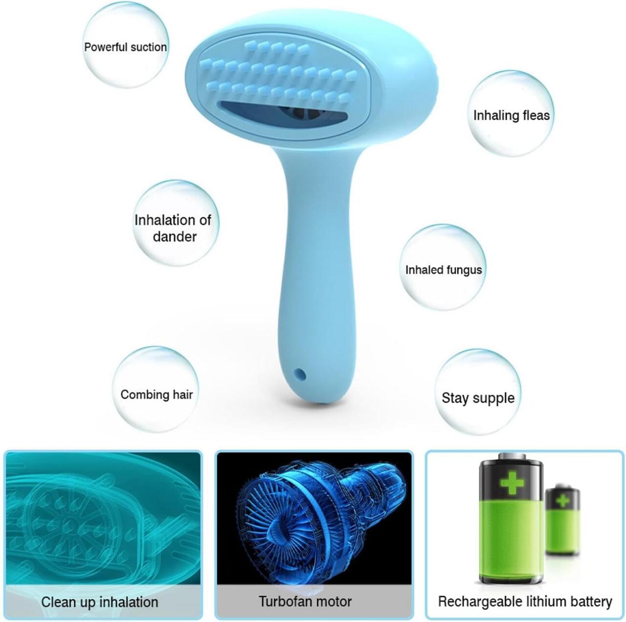 Cepillo Eléctrico Quitapelos para Mascotas