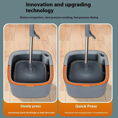 Mopa cuadrada giratoria con cubo de separación de aguas