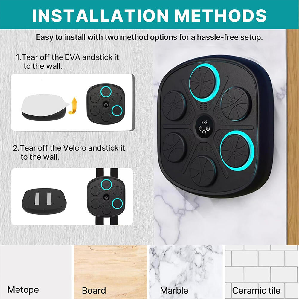 Máquina de boxeo musical con guantes de boxeo 3.0 tobillera de Compresión y Masajeador de pies de Regalo